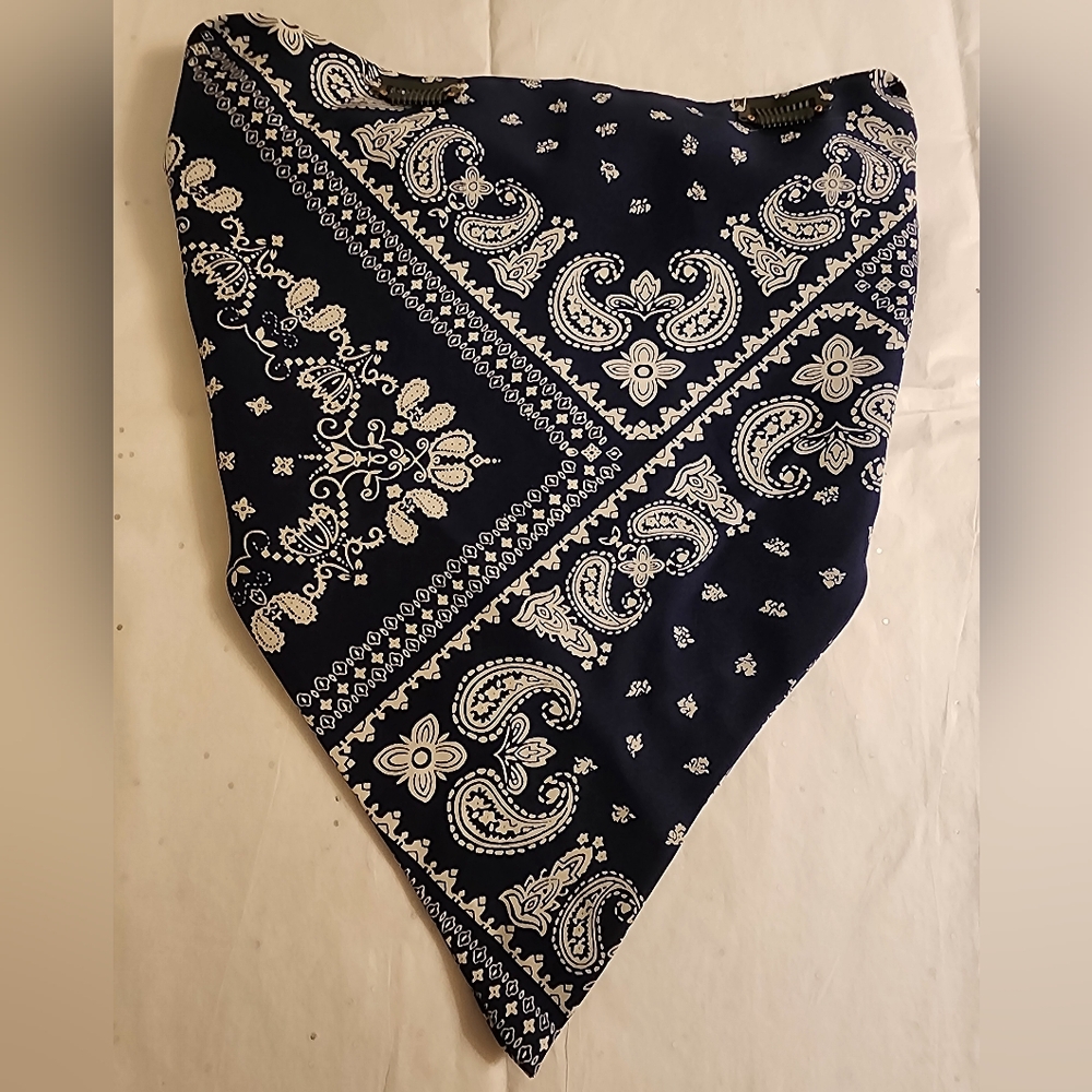 Navy Blue Bandana with Paisley Print